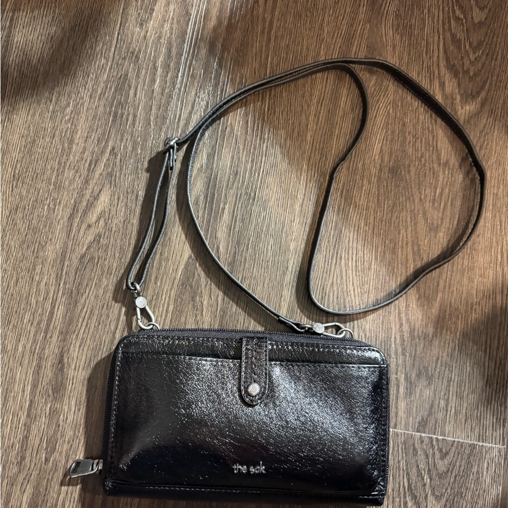 The Sak Shiny Black Crossbody Bag
